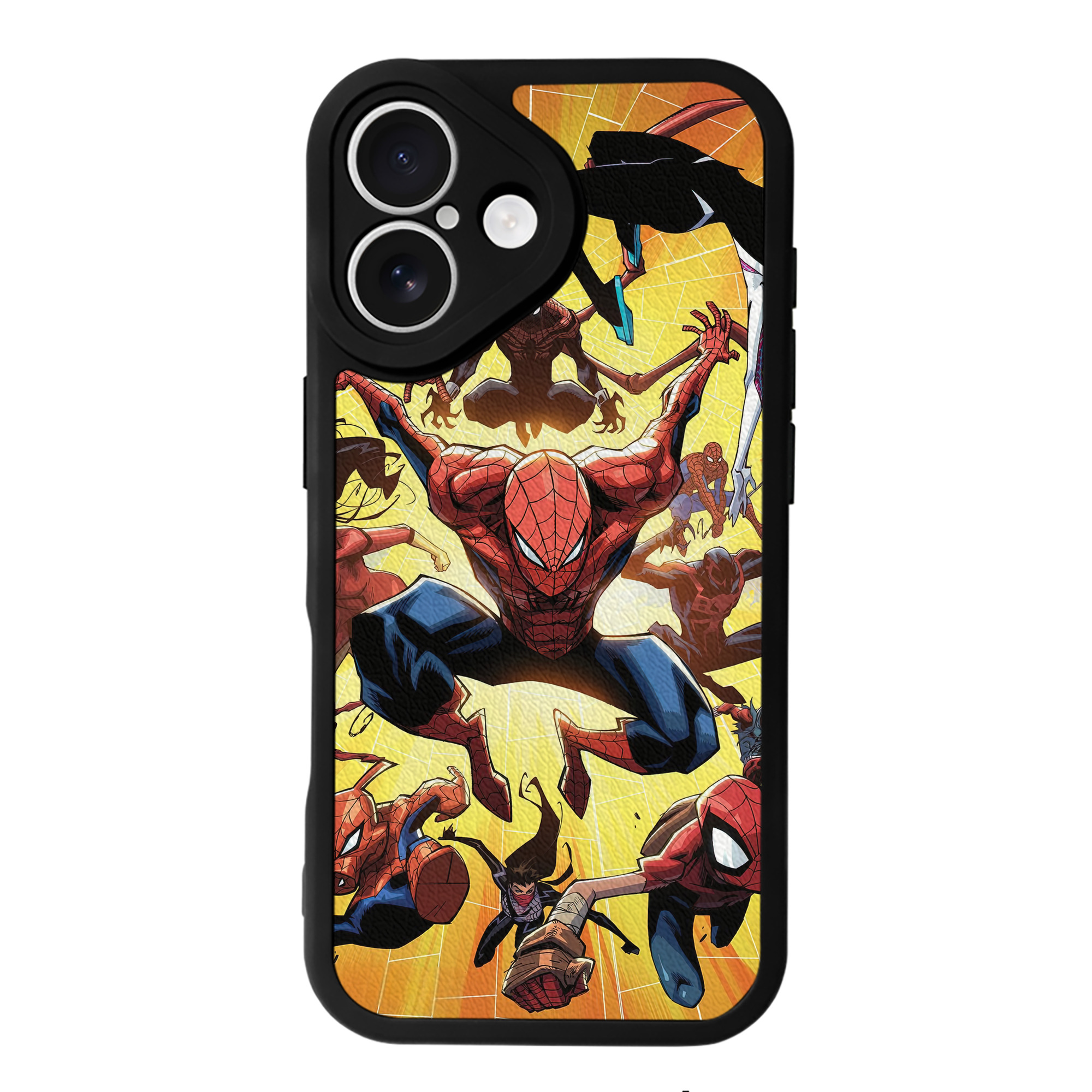 （画像用） Spider Man スパイダーマン 【iPhone 16シリーズ対応】シリコンスマホケース（レザー調） 材質：シリコン